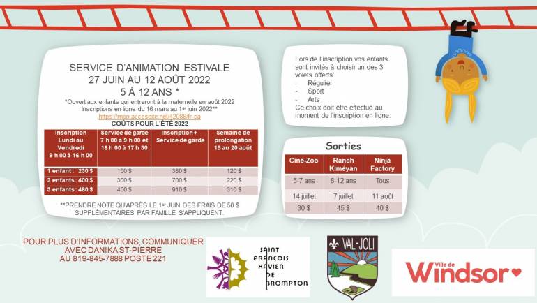 inscription au camp de jour 2022 (service d’animation estival)