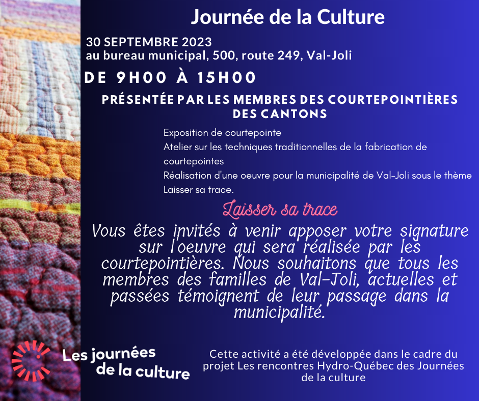 Journées de la culture le 30 septembre